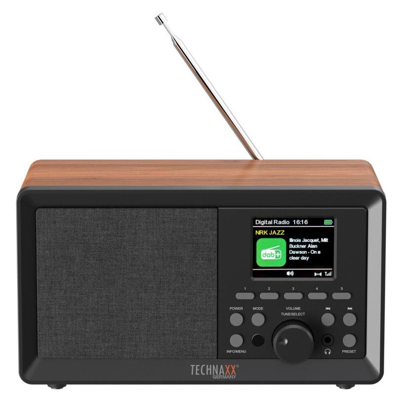 Technaxx Retro DAB+ Radio: Digitalradio mit Bluetooth, Wecker, USB, AUX & Fernbedienung (DAB+, FM, Bluetooth) (5364)
