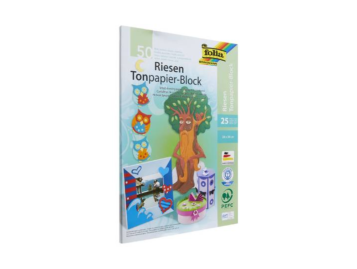 Folia Riesen-Tonpapierblock 24 × 34 cm 130 g/m² 50 Blatt
