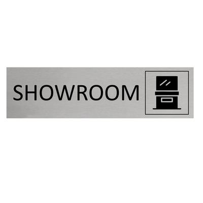 CombiCraft Aluminium Türschild Showroom 165x45mm mit 3M-Tape