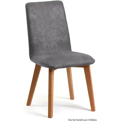 ESSZIMMERSTUHL (6er-Set) Darci 47x92x60 Eiche geölt/Grau