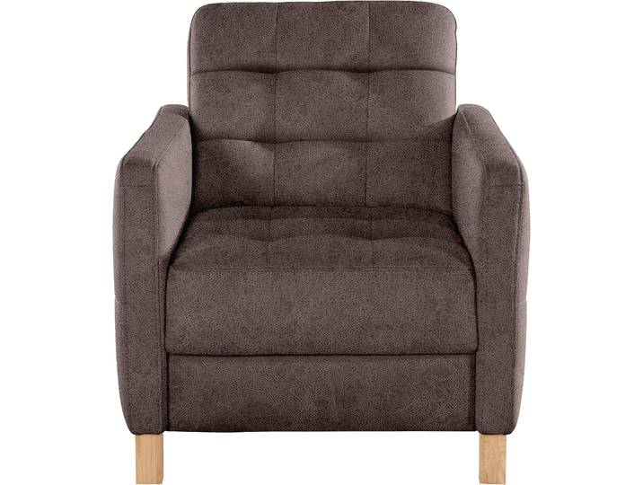 Sessel EXXPO - SOFA FASHION Elio, Loungesessel, aufwendige Detailverarbeitung, bequem und modern , braun (chocco), B:76cm T:90cm, Luxus-Kunstleder;NaturLEDER (echtes Rindsleder) in Sitz und Rücken. Korpus in passendem Kunstleder SOFTLUX bezogen, Sessel, Sessel, hoher Sitzkomfort für entspannende Momente