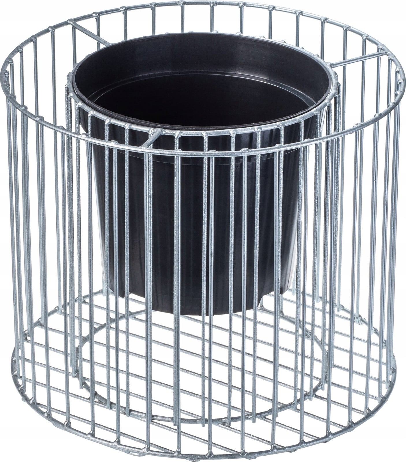 KADAX Gabionenwand Brox ronde draadmand plantenmand bloempot zilver 25 cm
