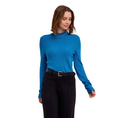 Strickpullover FALKE "Ultrafine Merino Wool", Damen, Gr. XS, cyan (6964), Pullover Strickpullover