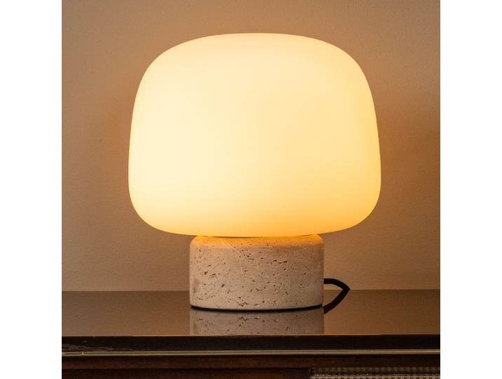 Tischleuchte Anston Ø 0cm Beige/Beige Glasart: Opalglas Material: Glas E14