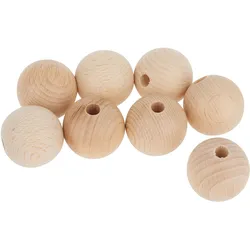 5x Knorr Holzperle 30 mm naturfarben