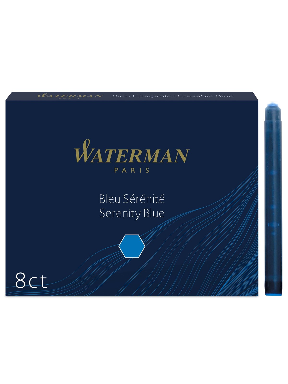 Waterman Füller-Tintenpatronen | Extra lang | Serenity Blue | 8 Stück