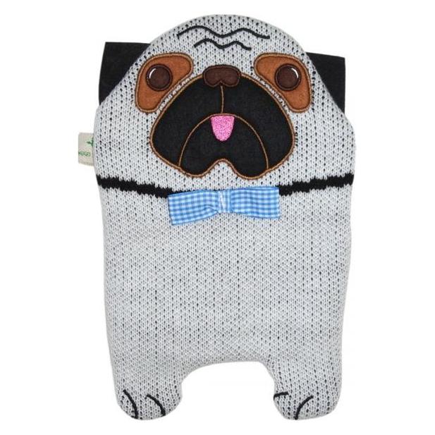 Hugo Frosch Öko Junior Comfort Kinderwärmflasche - Mops (0.80 l, Bettflasche mit Bezug) (4250098504300)
