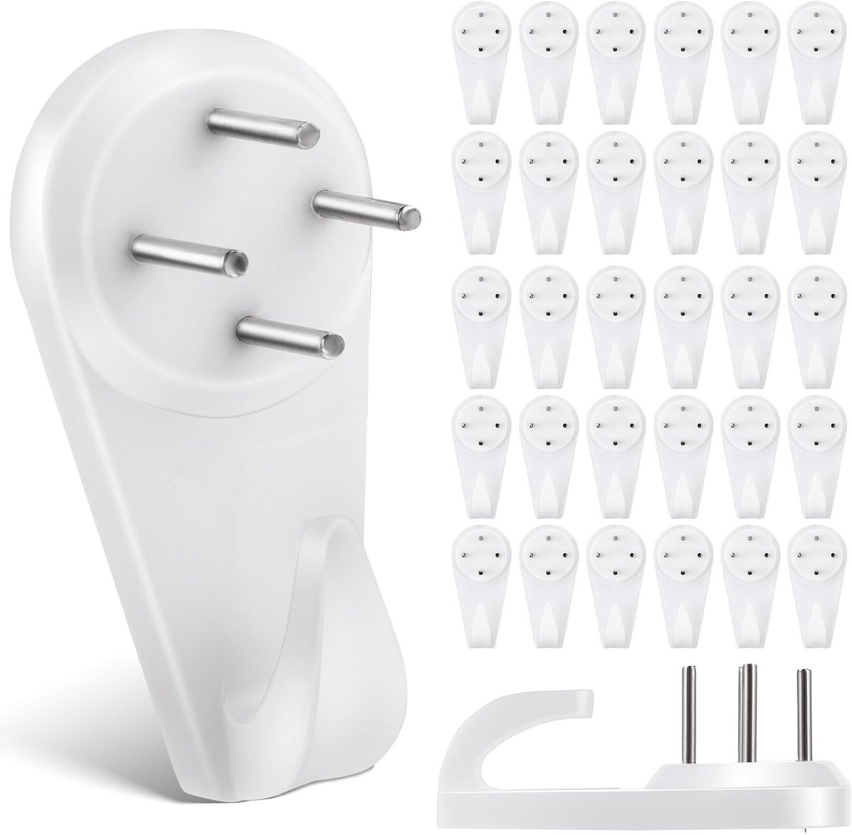 Dailygoods Fotohaak 50 stuks - Wit - Wandhaak voor foto's en decoraties