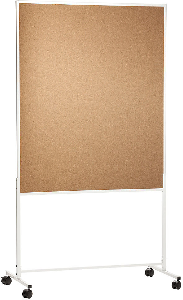 kaiserkraft Moderationswand, fahrbar, Naturkork, HxBxT 1800 x 1000 x 500 mm, einteilig