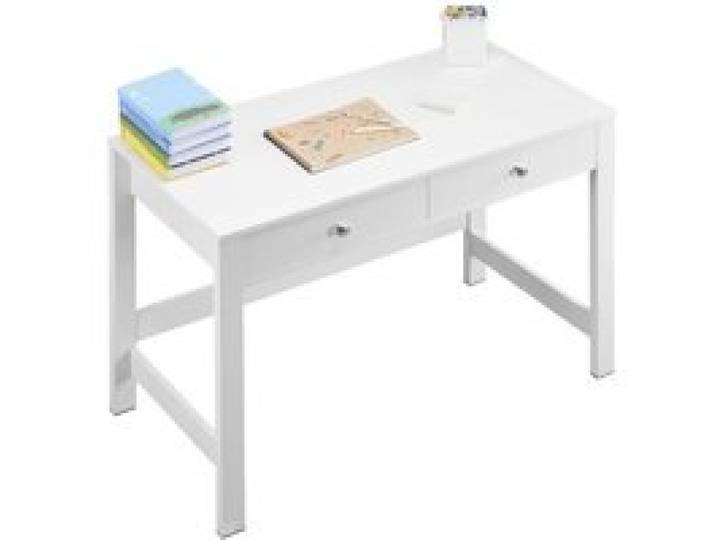 VEVOR Petit bureau avec tiroirs pour chambre à coucher, table d'étude moderne et simple pour dessiner, lire et écrire, bureau d'ordinateur rectangulaire en MDF avec rangement, pour maison, blanc