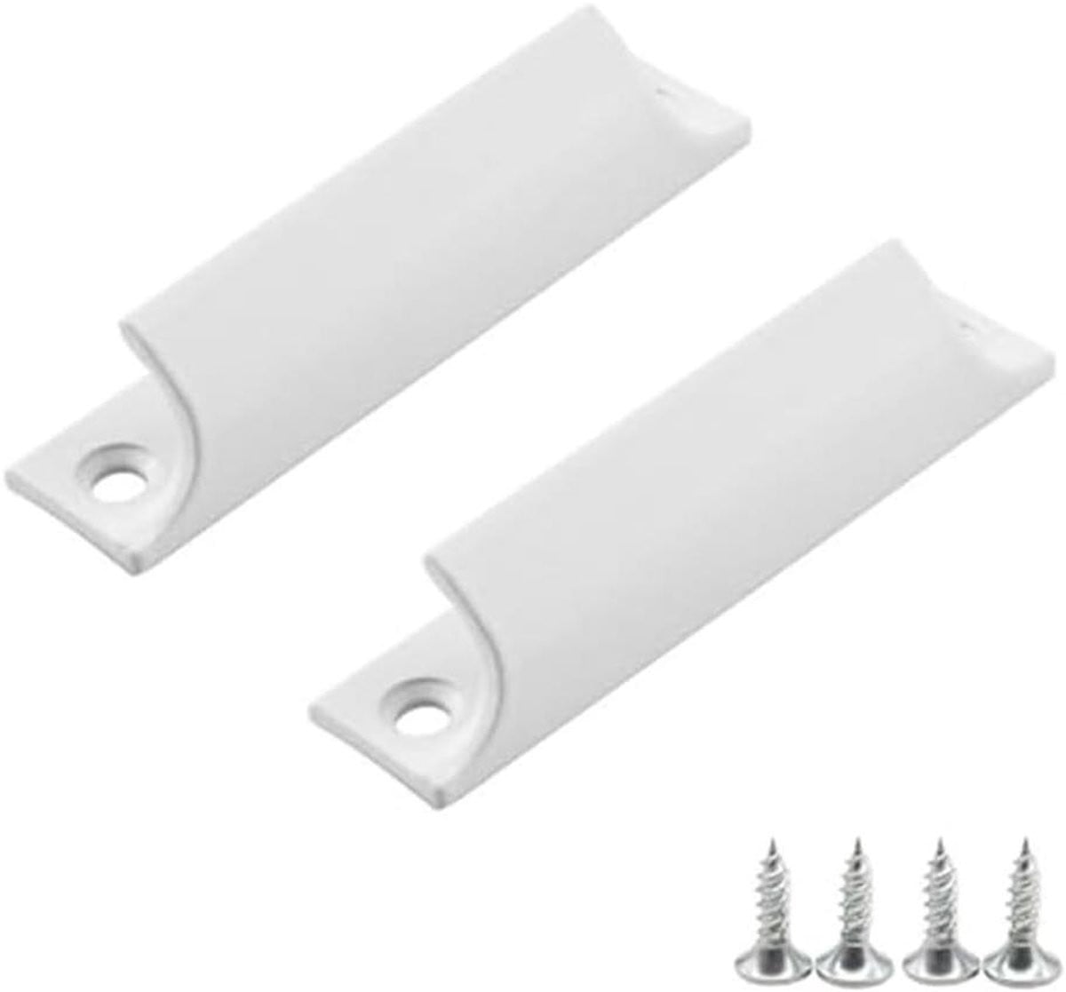 Set van 2 witte aluminium schuifdeurgrepen voor meubels