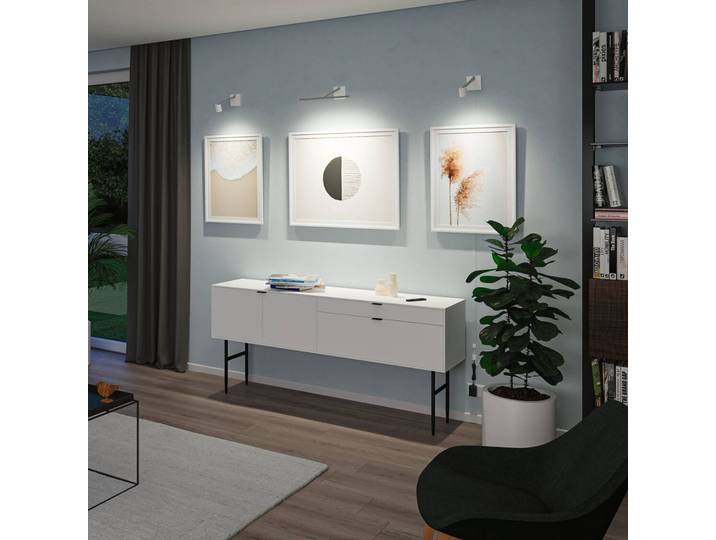 Paulmann Assistance Xana LED-Bilderleuchte, Ergänzung Xana, dimmbar, alu / grau / zink, für Wohn- / Esszimmer, Aluminium