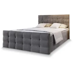 BOXBETT AMON 140x200 cm mit Matratze und Topper - Grau