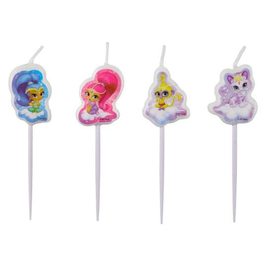 Amscan Shimmer&Shine Mini-Figurenkerzen, 4 Stk. (9902161)