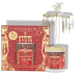 Set mit Karussel und Duftkerze 180gr Samtige Kirsche