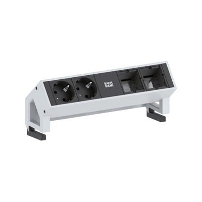 Bachmann DESK 2 2x Steckdose 2x Custom Inox (902.411)