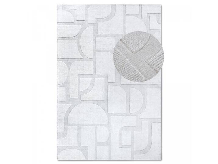 Tapis salon 190x280cm ecru laine géométrique