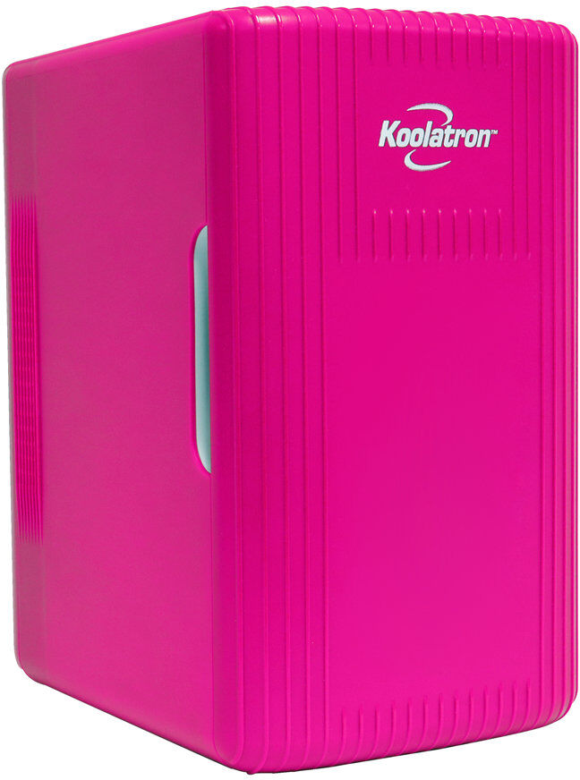 Koolatron Mini Fridge 6L 8 Can Portable Cooler Warmer for Bedrooms Drinks Pink 25cm H X 25cm W X 35cm D