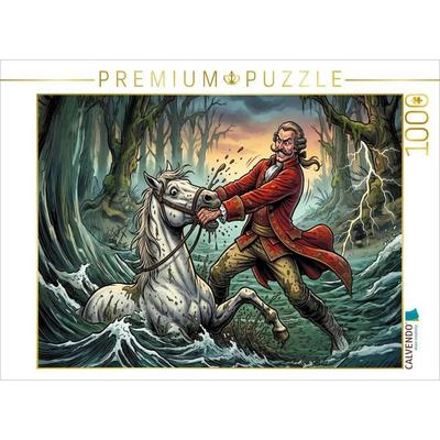 CALVENDO Puzzle Das Pferd aus dem Sumpf | 1000 Teile Lege-Größe 64x48cm Foto-Puzzle für glückliche Stunden