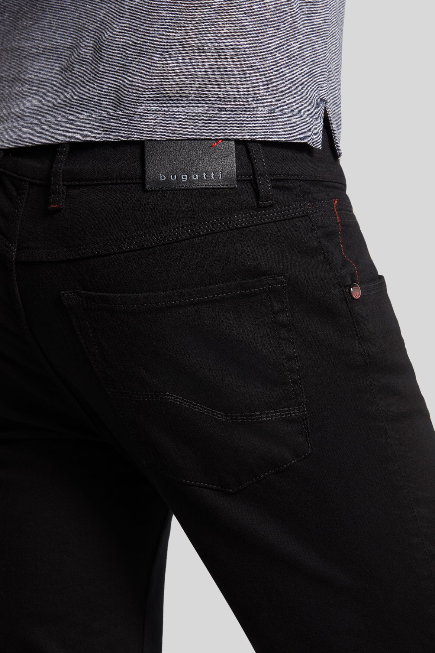5-Pocket-Hose BUGATTI, Herren, Gr. 33, Länge 36, schwarz, 93% Baumwolle, 7% Elasthan, slim fit, Hosen 5-Pocket-Hose, mit Power Stretch schwarz 33, Länge 36