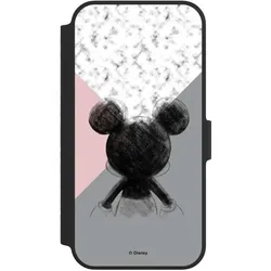 Nivocase Klapphülle für Apple iPhone 14 Handyhülle aus Kunst Leder NIVOflip schwarz Disney Marmor Mickey (Apple iPhone 14), Smartphone Hülle, Schwarz