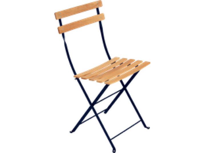 Lot de 2 Chaises Pliantes Bistro Naturel en Acier et en Bois