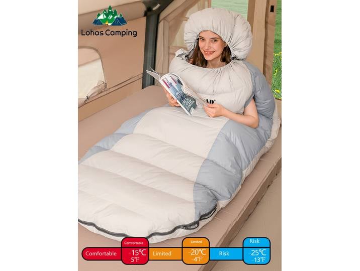 Lohamping-Sac de couchage extensible, sac de couchage en duvet, sac de couchage lavable en machine. Sac de couchage ultra léger, sac de couchage trois saisons, housse de couette, sac de couchage de