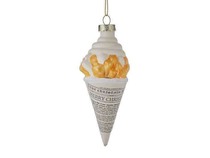 Baumanhänger Belgische Pommes 4 x 11 x 6cm Gelb/Gelb