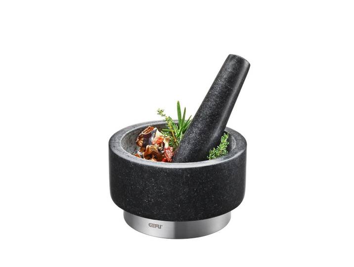 Mörser GEFU GEFU Mörser X-PLOSION , schwarz, H:8cm Ø:14cm, Granit, Mörser, Mörser