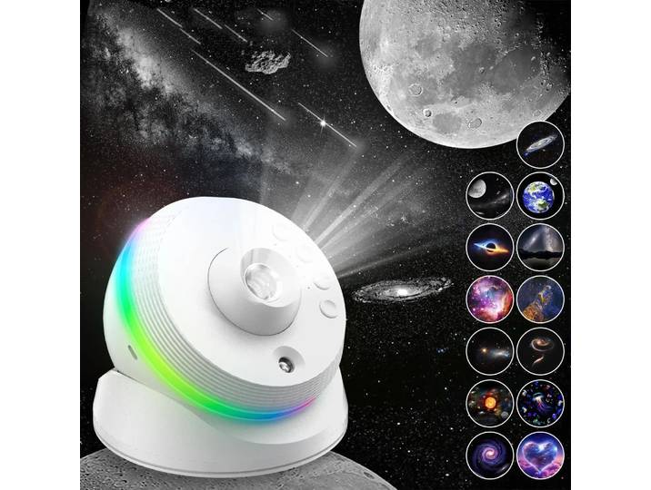 Projecteur d'étoiles galactiques 13 en 1, projecteur de planétarium 4K HD 360° ° Veilleuse LED rotative pour décoration de chambre à coucher, cadeau pour enfants