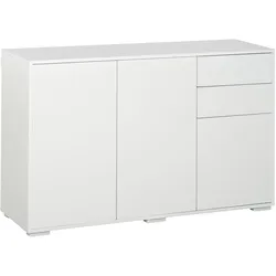 SIDEBOARD Aufbewahrungsschrank Mehrzweckschrank mit 2 Schublade 3 Türen Weiß