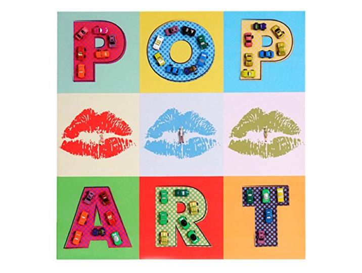 Mendler Leinwandbild Pop Art + Autos, 60x60cm