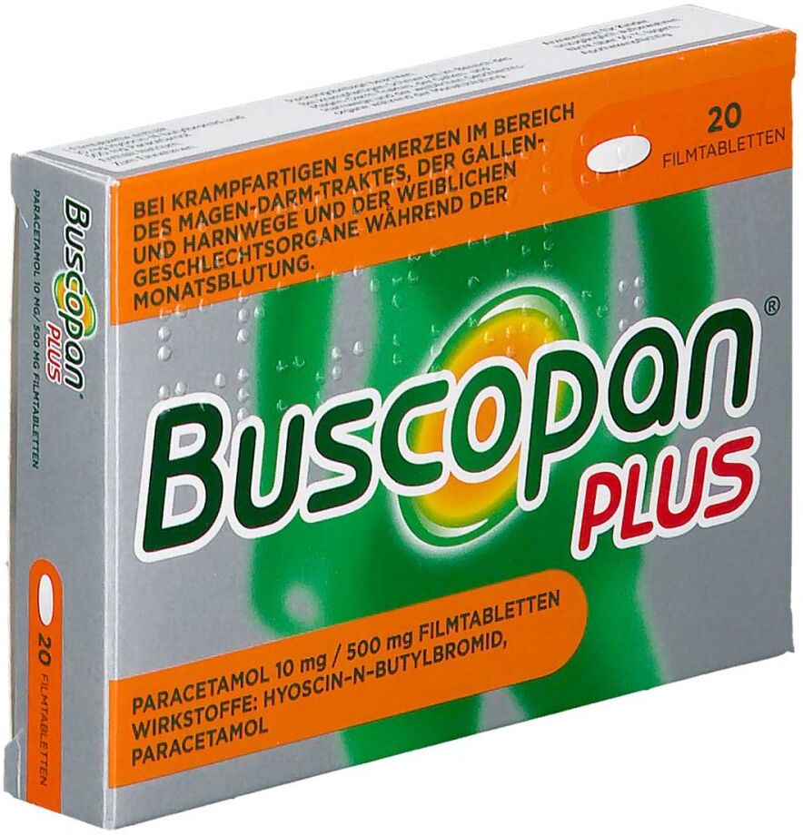 Buscopan plus Paracetamol 10mg/500mg 20stk