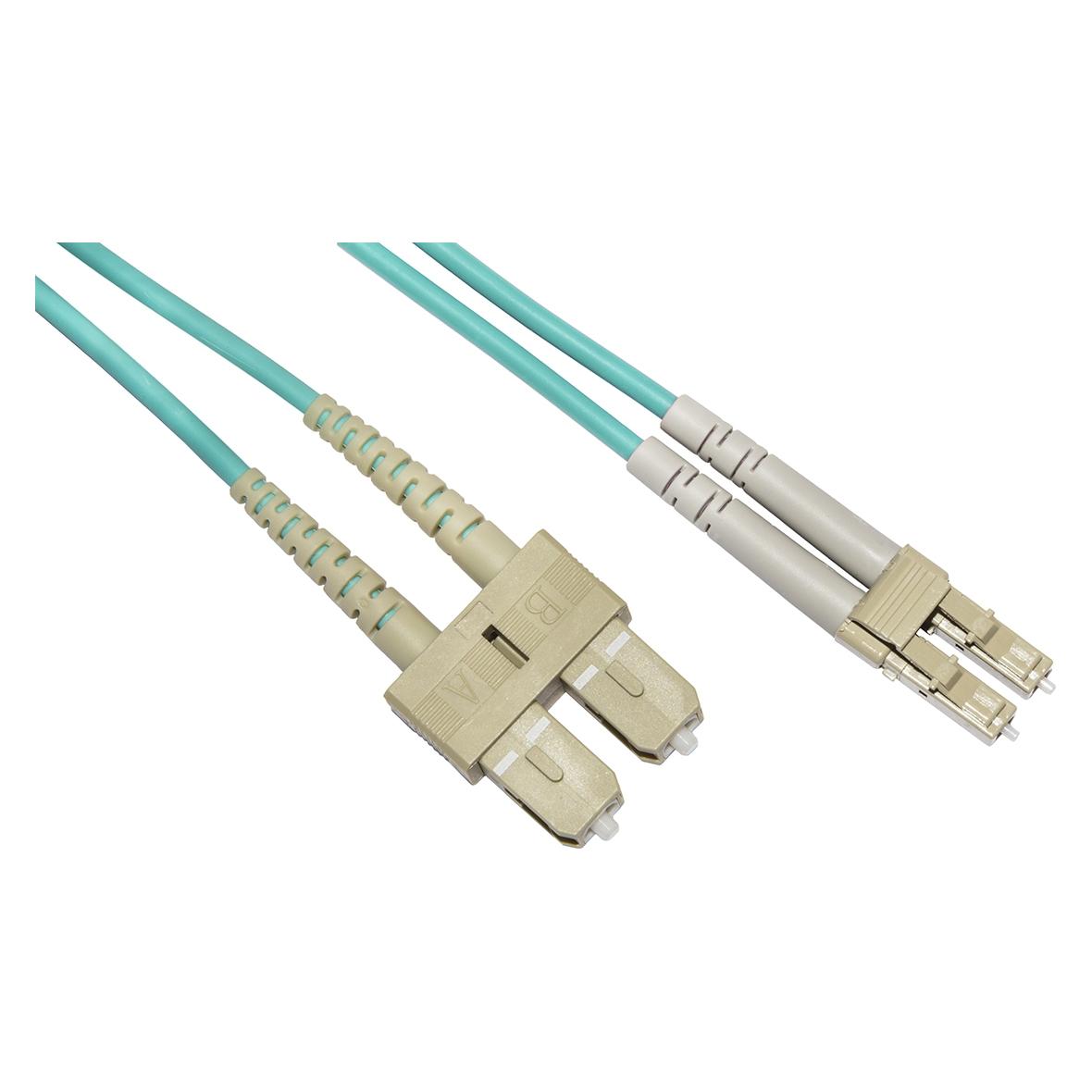 Link Zubehör LKLCSC3502 Lichtwellenleiterkabel 2 m LC SC OM3 Farbe Wasser (2 m) (LKLCSC3502)