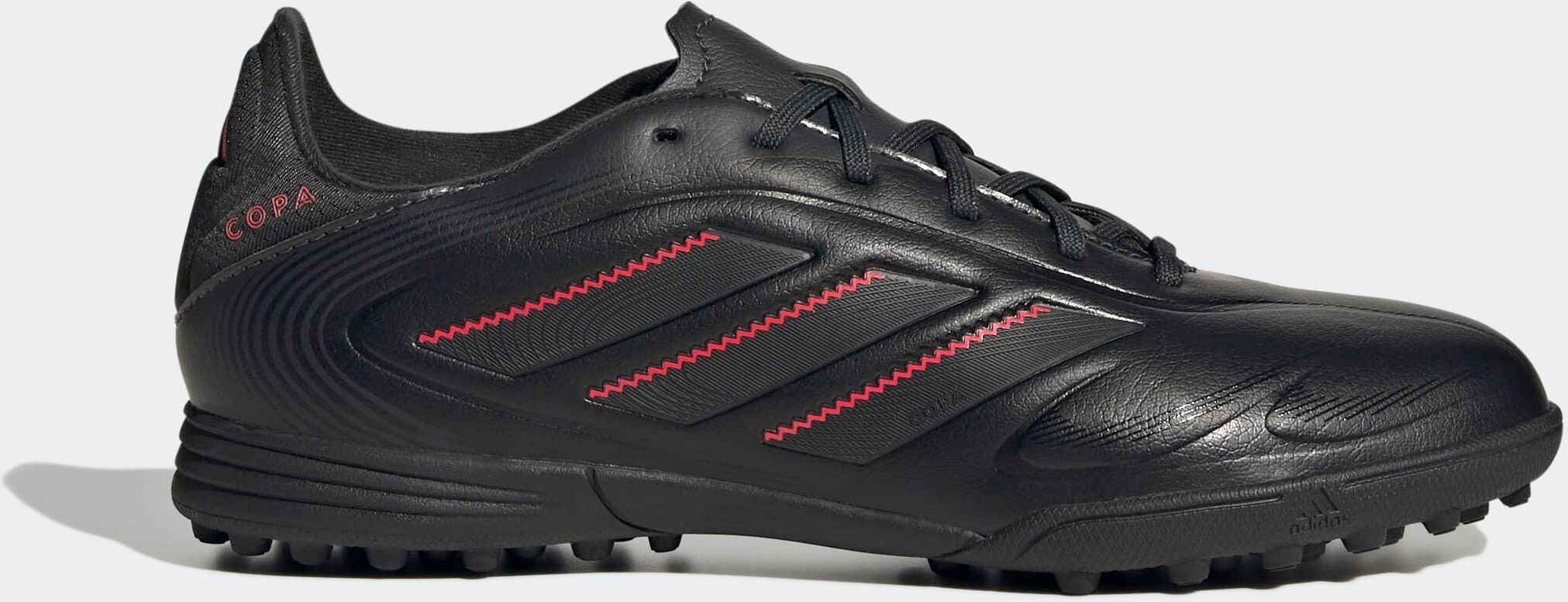 Fußballschuh ADIDAS PERFORMANCE "COPA PURE 3 LEAGUE KIDS TF", Jungen, Gr. 37, schwarz (core schwarz, carbon, lucid rot), Synthetik, Schuhe Fußballschuh