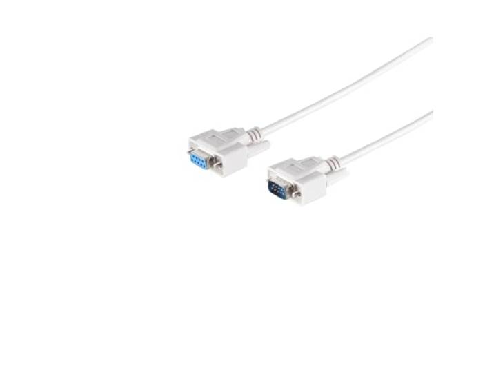 Seriële RS232 verlengkabel 9-pins SUB-D (m) - 9-pins SUB-D (v) / gegoten connectoren - 1,8 meter