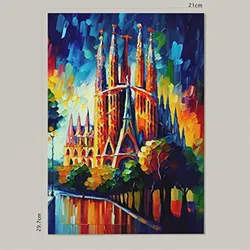POSTER Die Sagrada Família Im Ölgemälde Stil A4 Rahmenlos