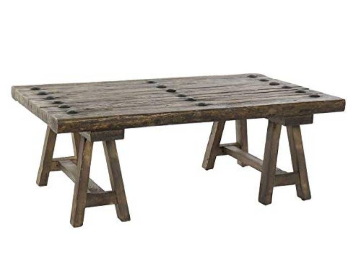 DRW Couchtisch aus Ulmenholz, braun, 110 x 70 x 40 cm