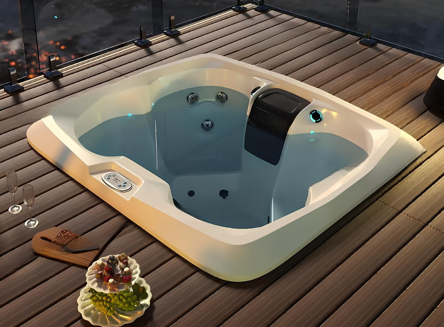 Whirlpool Whirlpool Outdoor-Spa Massagebad 190 x 160 cm