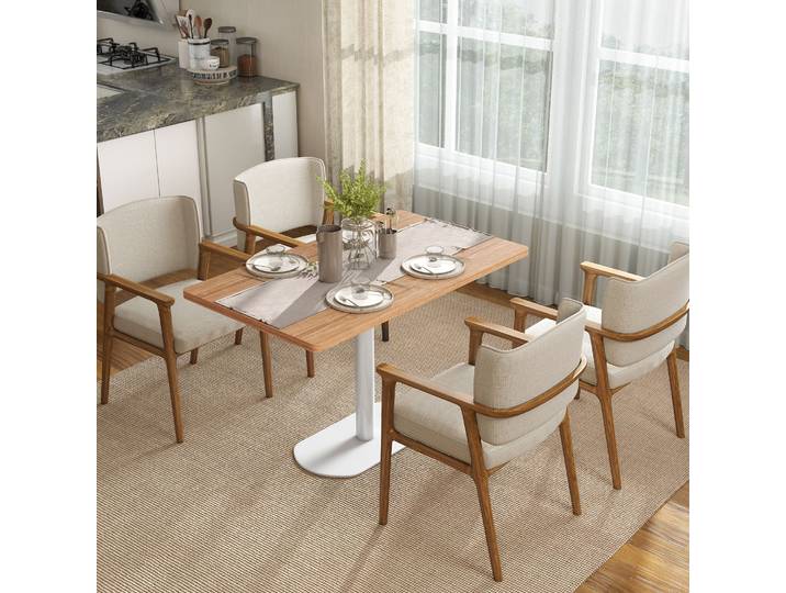 HOMCOM Table à Manger 6 Pers. 120x70cm Chêne Blanc