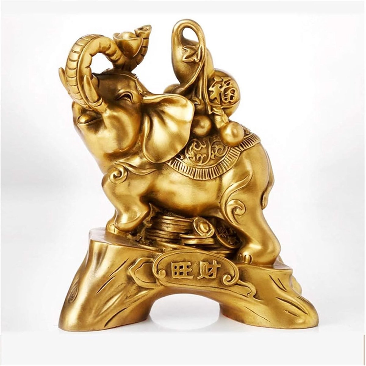 Bronskleurige koperen olifant sculptuur voor decoratie van je woonkamer