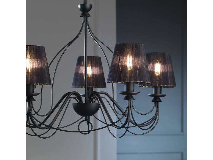 Lustre Loris 65 x 130 x 65cm Noir/Noir Coton E14