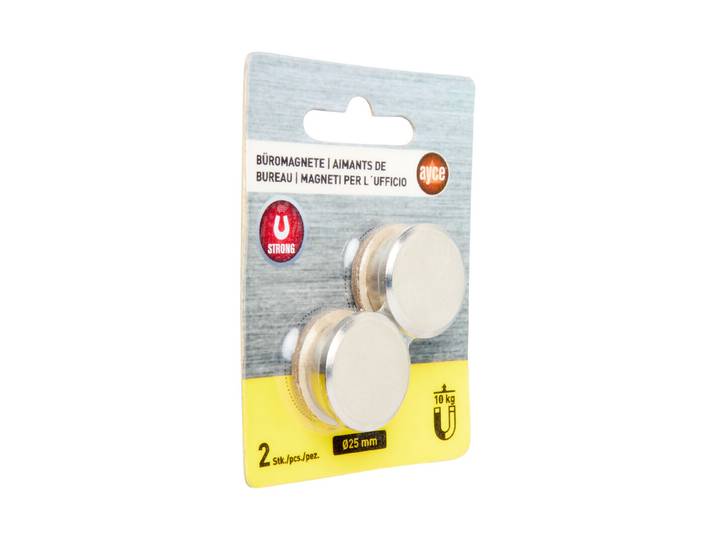Ayce Büromagnete Stark ⌀ 25 mm 2 Stück