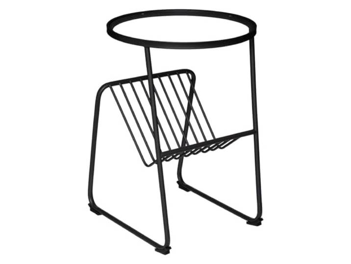 ATMOSPHERA CREATEUR D'INTERIEUR ATM-185699 Atmosphera koffietafel en tijdschriftenstandaard van metaal, zwart en glasplaat, D 46 cm