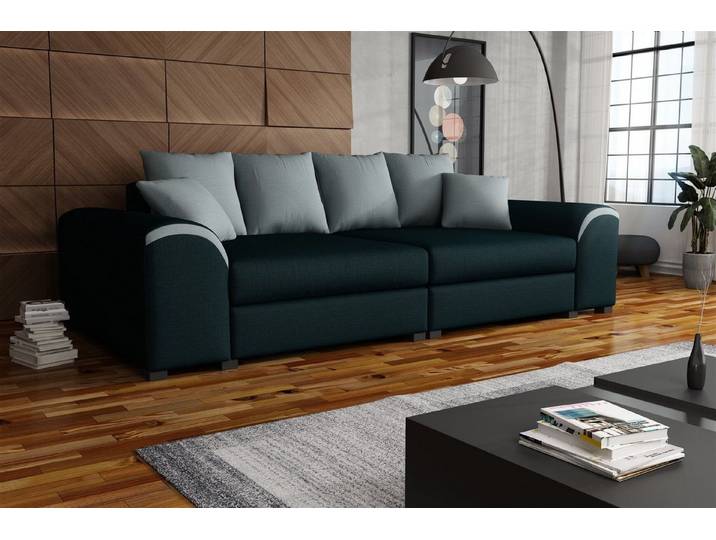 Fun Möbel Big-Sofa Big Sofa Couchgarnitur WELLS Megasofa in Stoff, inkl. Zierkissen
