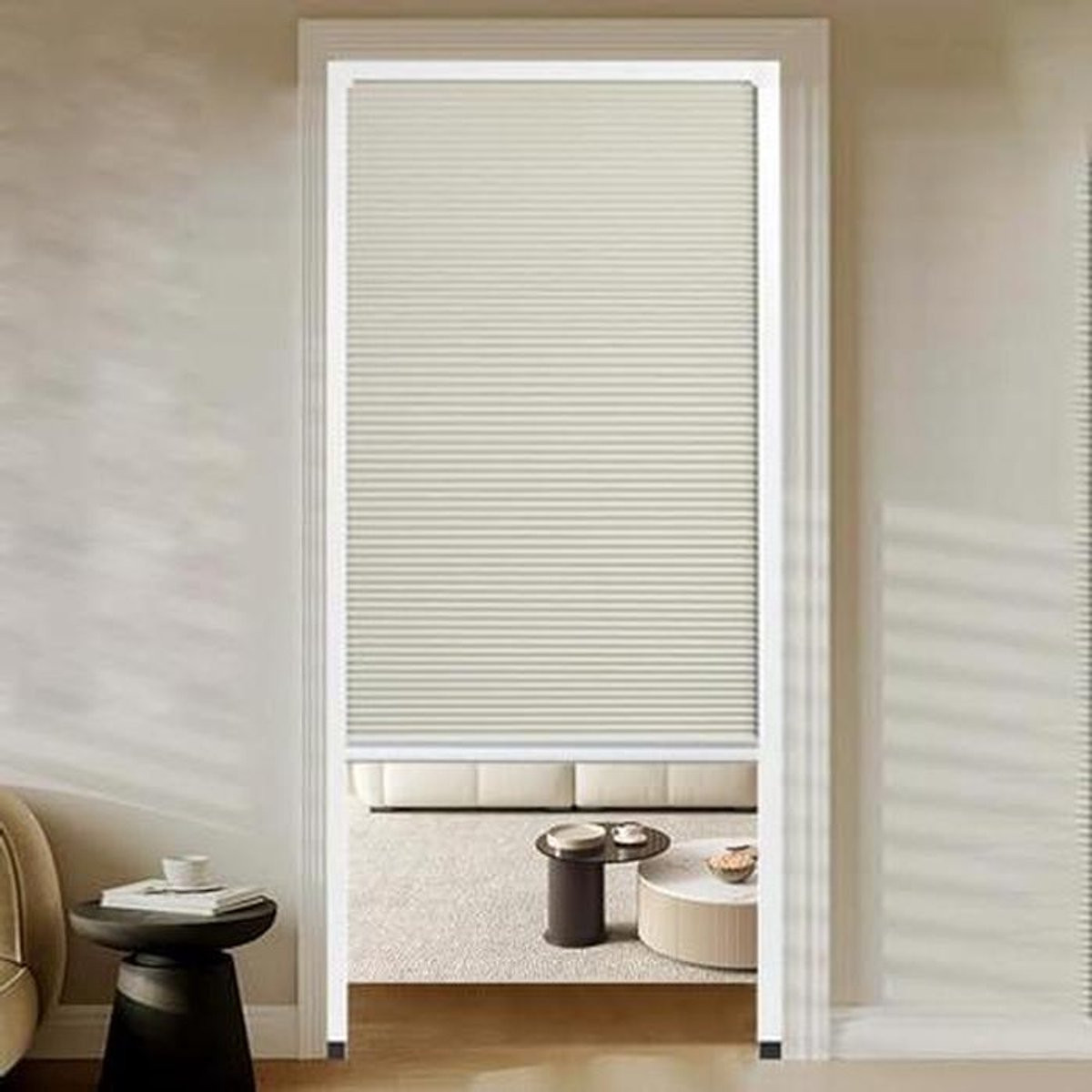 Wit Verduisterende Honingraat Vouwdeur Ruimteverdeler zonder Onderrail - B: 90 cm, H: 185 cm