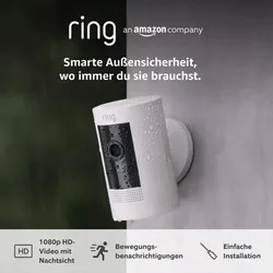 Ring Außenkamera Akku (Stick Up Cam Battery) | Überwachungskamera aussen mit 1080p-HD-Video, WLAN, witterungsbeständig, geeignet für dein Haus & Grundstück | Alexa-kompatible Sicherheitskamera