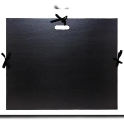 Exacompta 538900E 5x Zeichenmappe mit Schleifchen und Griff für Format 50x70cm Kraft schwarz, 59x72cm - Schwarz