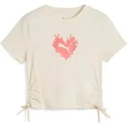 PUMA Kinder Shirt FLAMING LOVE Knotted Tee G, Größe 140 in Pink Pink
