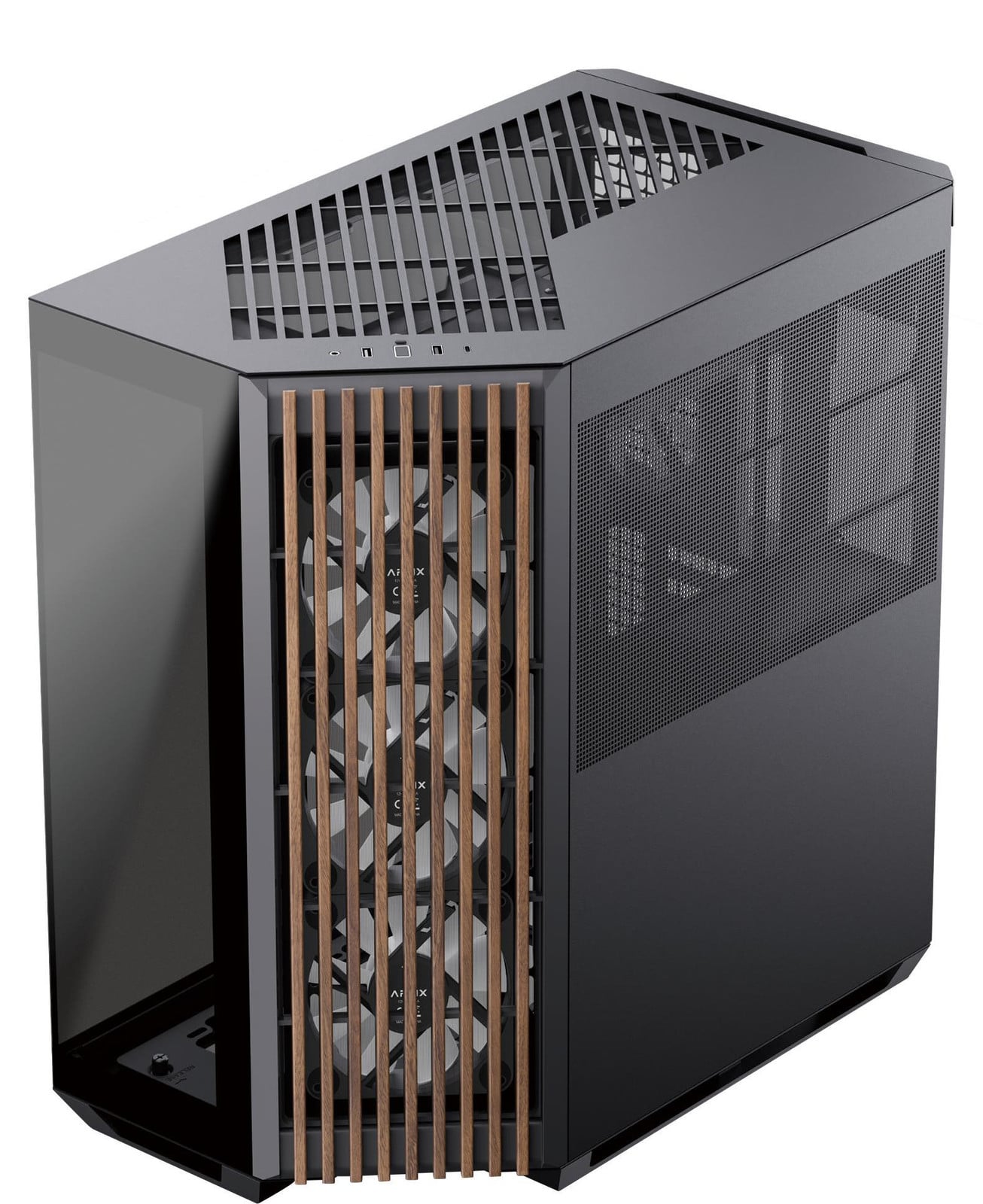 APNX V1-W-BK-v3 Gehard glas met houten afwerking, zwart (2 stuks)